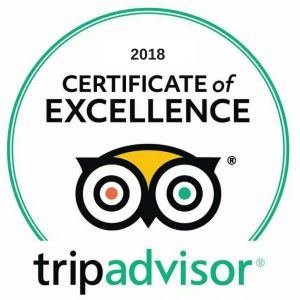 2018 TripAdvisor Certificate of Excellence